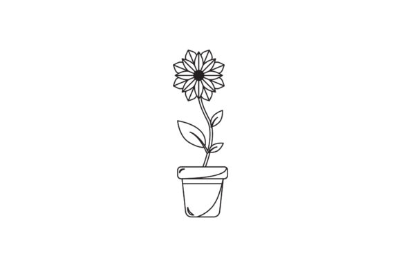 Beauty Flowers with Pot Illustration Graphics and Editorial Design Review