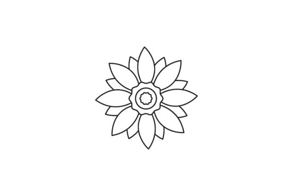 Flowers Icon Illustrations Line Style Graphics Freebies