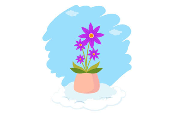 Flowers Spring Decoration Cloud Style Graphics and Illustrations