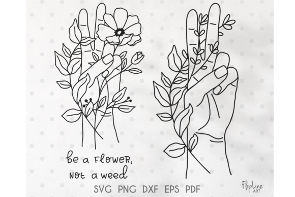 Hand with Flowers Peace Sign Graphics and Illustrations Review