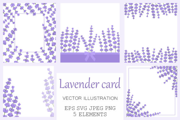 Lavender Flowers Card. Lavender Greeting Graphics and Illustrations Review