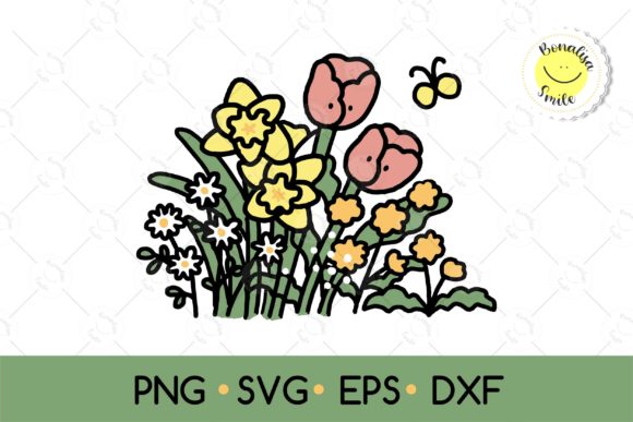🌷Little Bush with Flowers in the Garden Graphics and Illustrations Review