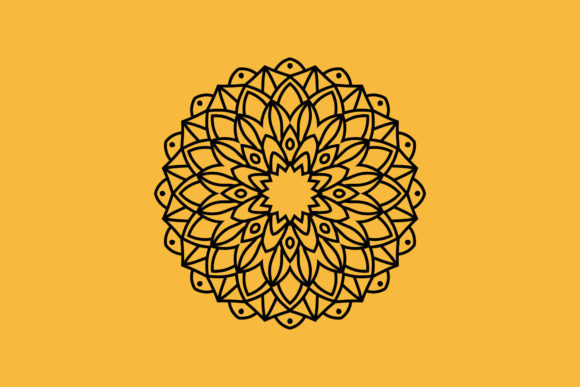 Mandala Flowers Indian Graphics and Illustrations for Editorial Use