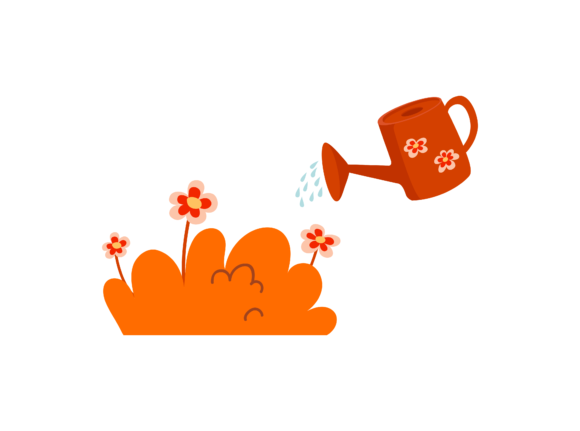 Spring Watering the Flowers-17 Graphics and Illustrations Review