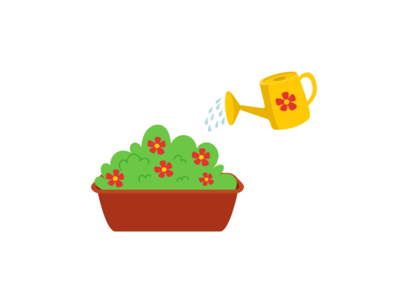 Spring Watering the Flowers-8 Graphics and Illustrations Review