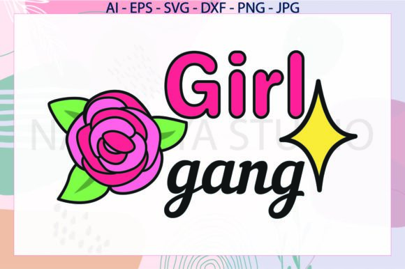 Stickers Flowers Girls Svg Eps Png Graphics and Illustrations