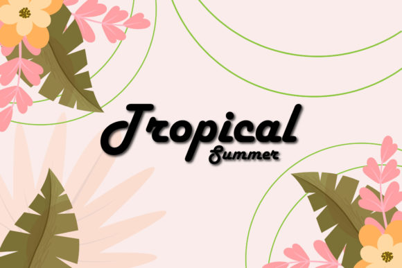 Tropical Flowers Banner Nature Graphics and Illustrations Review